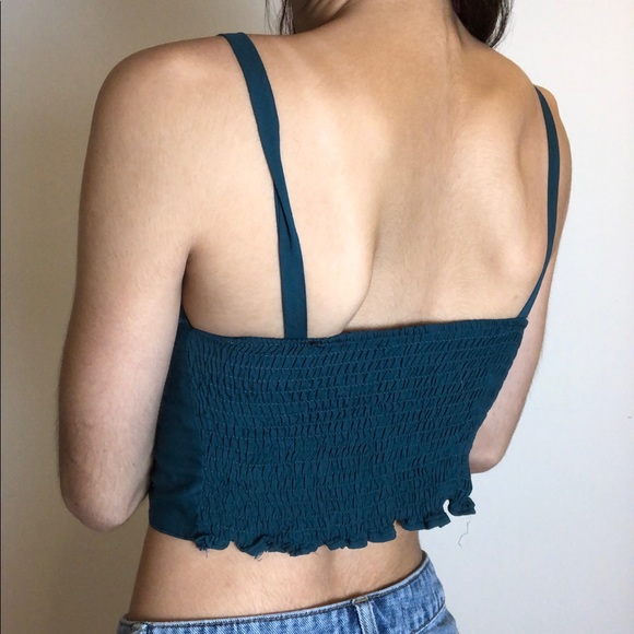 Blue Teal Ruched Handmade Cami Top! - Picture 2 of 4